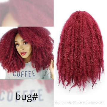 Vigorous Marley Braid Ombre Braiding Hair Extensions Soft Afro Kinky Natural for Braids18 inch Synthetic Crochet Braids Hair